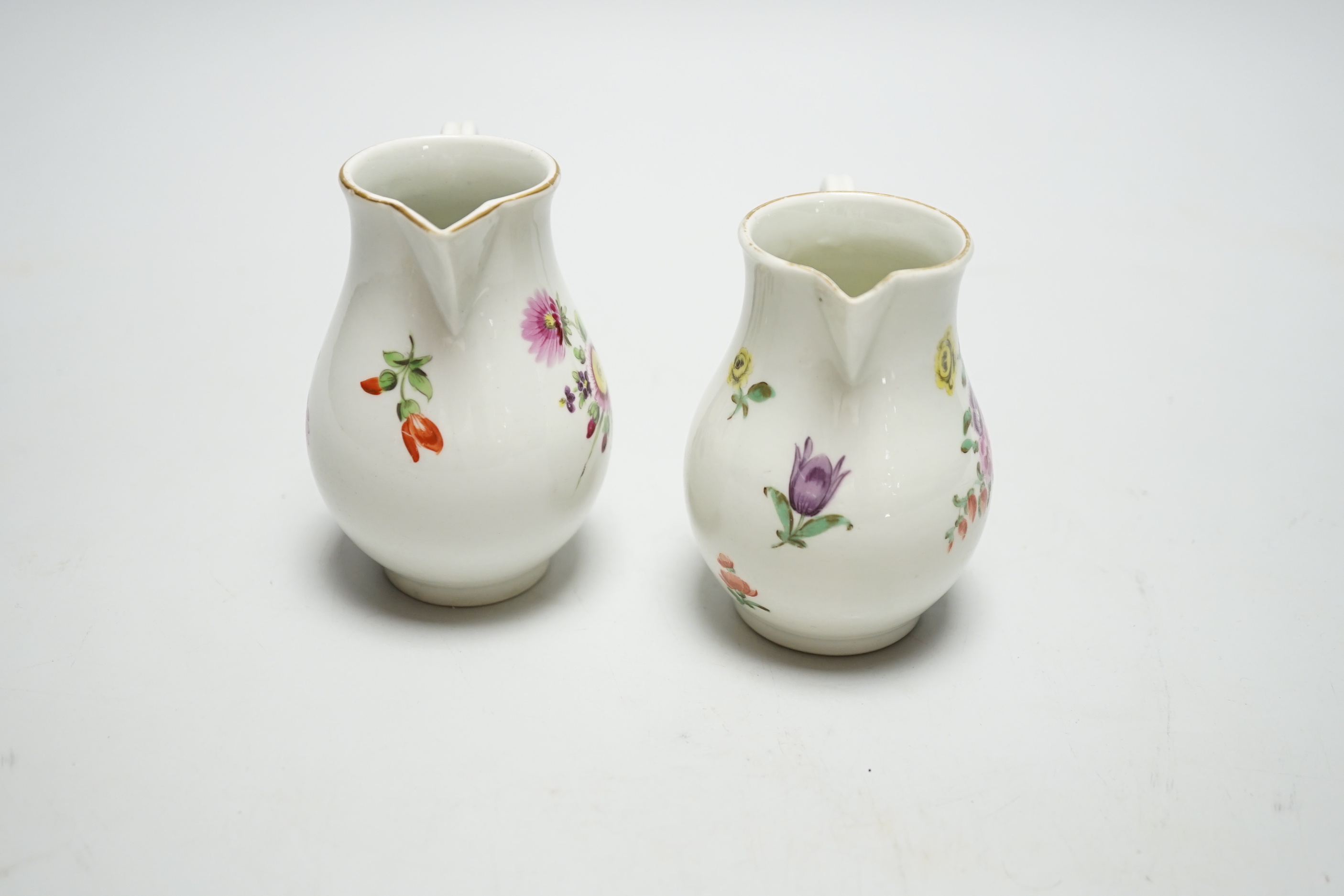 Two Worcester sparrow-beak jugs, c.1775
